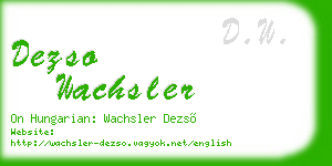 dezso wachsler business card