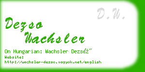 dezso wachsler business card